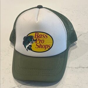 Bass Pro Shops Olive and White Mesh Cap